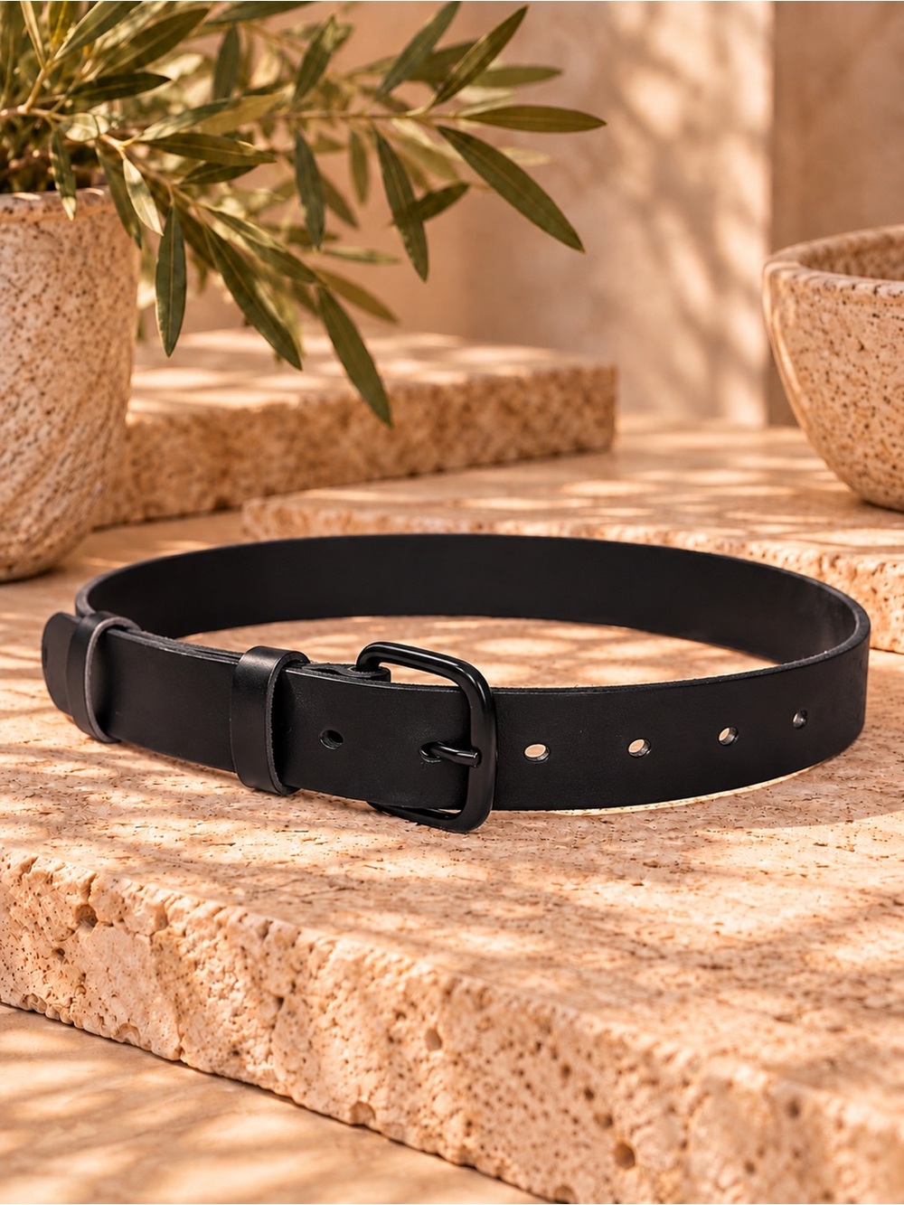 Classic Black Faux Leather Belt Minimalist Everyday 1.25” x 36” | NWOT